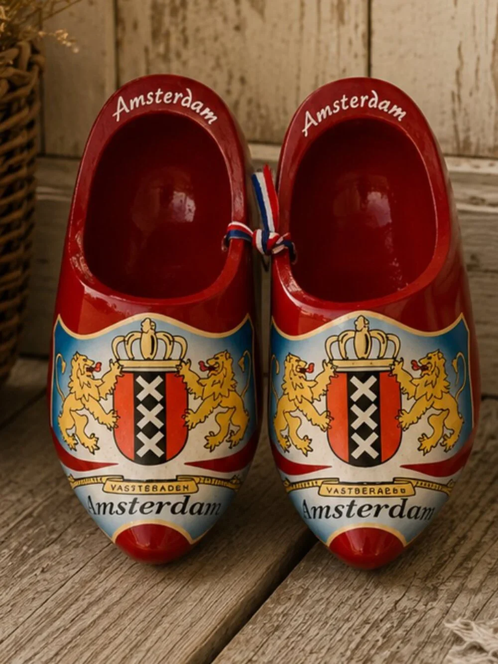 Vintage Amsterdam Coat of Arms Crest Collectible Wooden Shoes